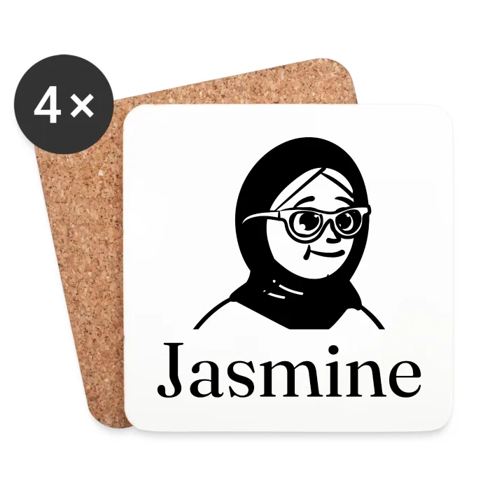 Lot de dessous de verre personnalisés au prénom Jasmine