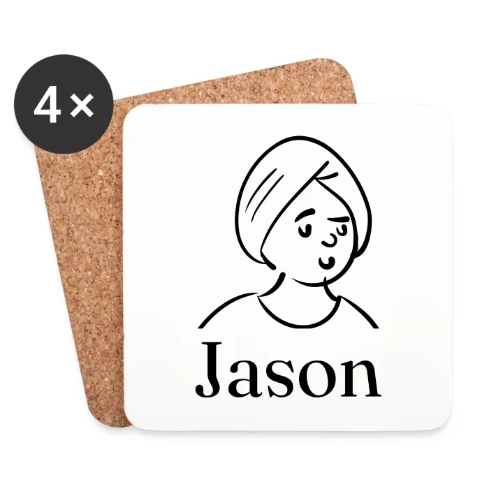 Lot de dessous de verre personnalisés au prénom Jason