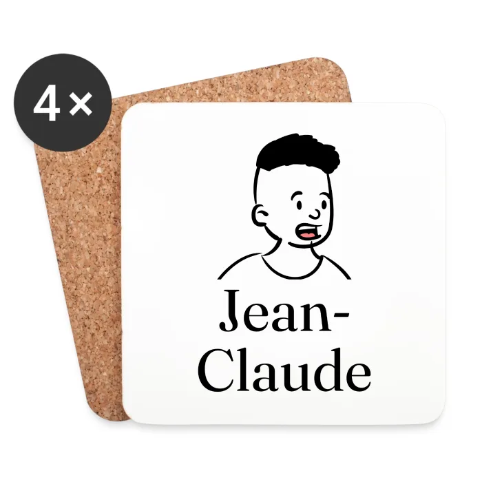 Lot de dessous de verre personnalisés au prénom Jean-Claude