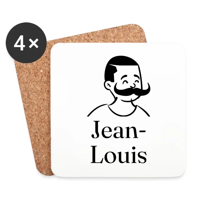 Lot de dessous de verre personnalisés au prénom Jean-Louis