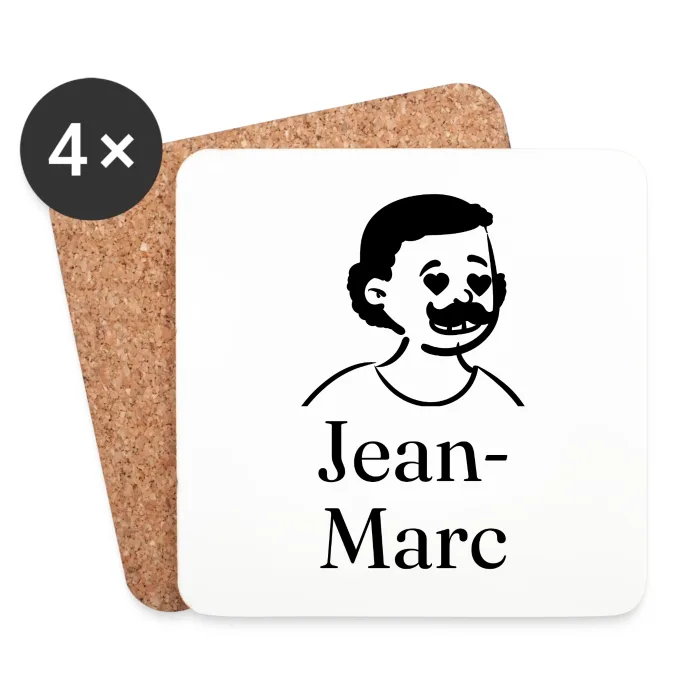 Lot de dessous de verre personnalisés au prénom Jean-Marc