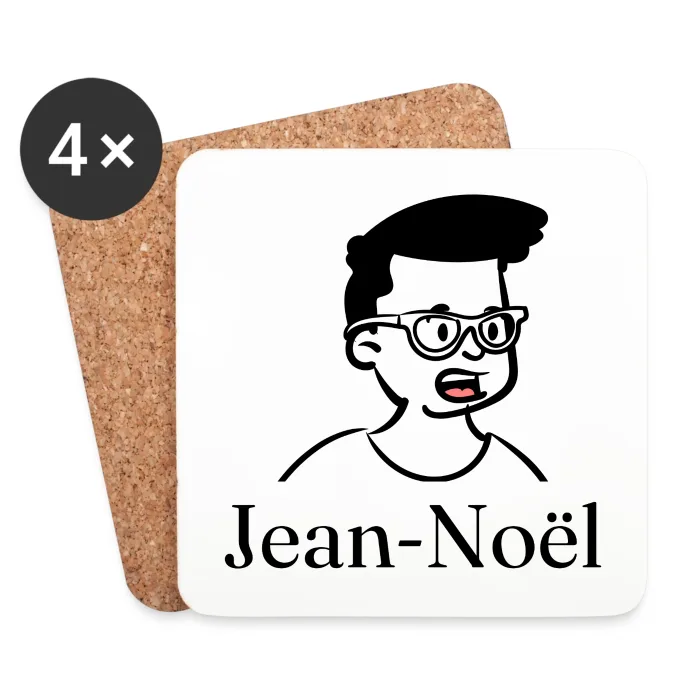 Lot de dessous de verre personnalisés au prénom Jean-Noël