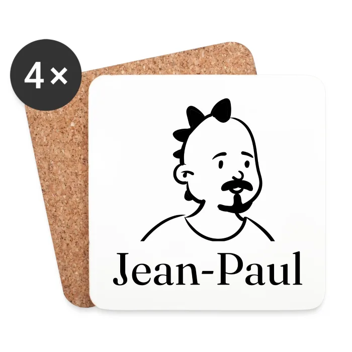 Lot de dessous de verre personnalisés au prénom Jean-Paul