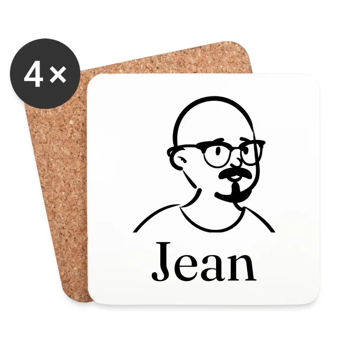 Lot de dessous de verre personnalisés au prénom Jean