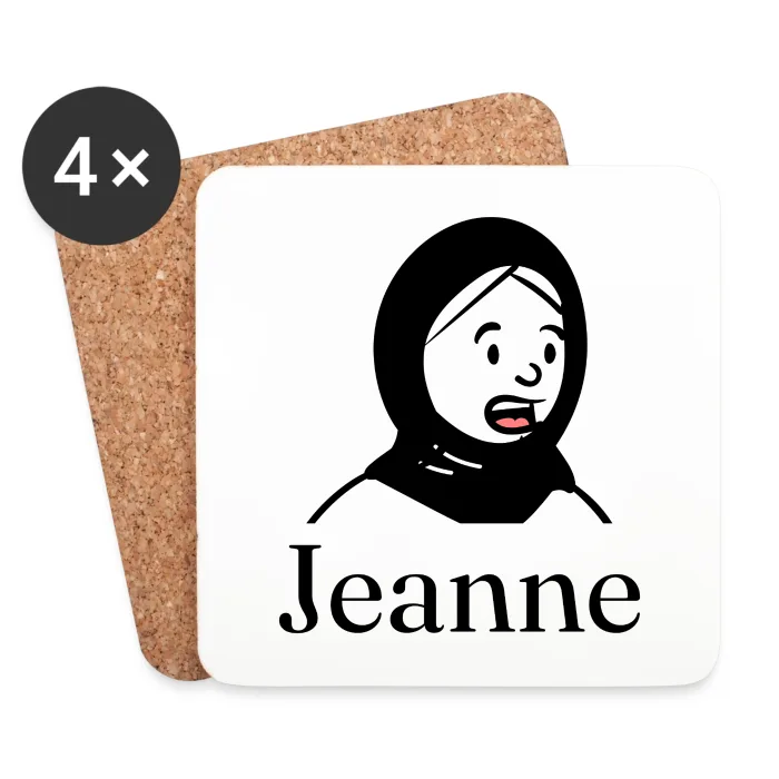 Lot de dessous de verre personnalisés au prénom Jeanne