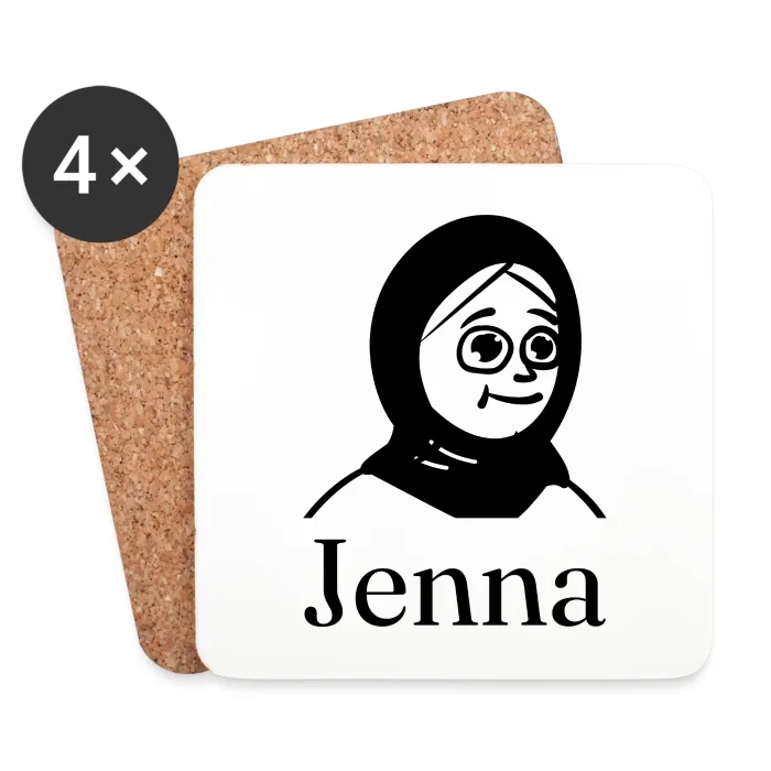 Lot de dessous de verre personnalisés au prénom Jenna