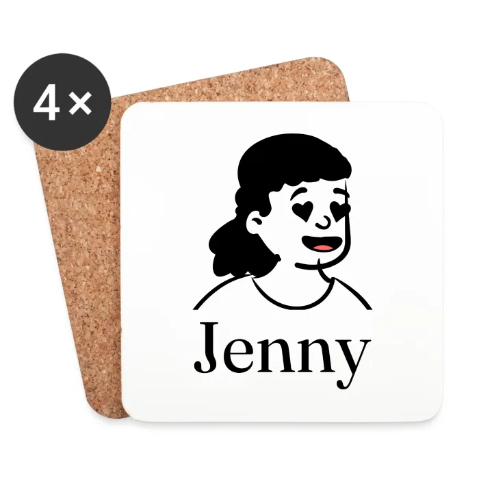 Lot de dessous de verre personnalisés au prénom Jenny