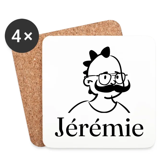 Lot de dessous de verre personnalisés au prénom Jérémie