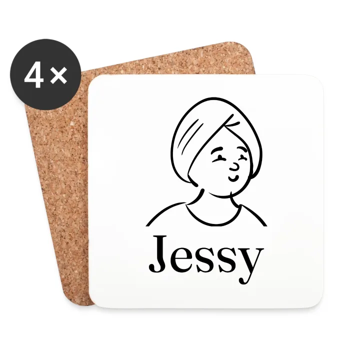 Lot de dessous de verre personnalisés au prénom Jessy