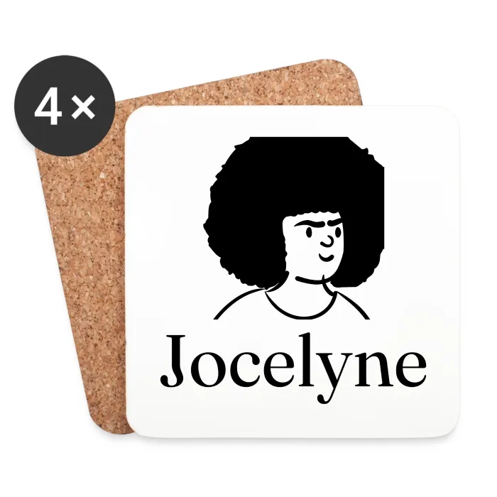 Lot de dessous de verre personnalisés au prénom Jocelyne