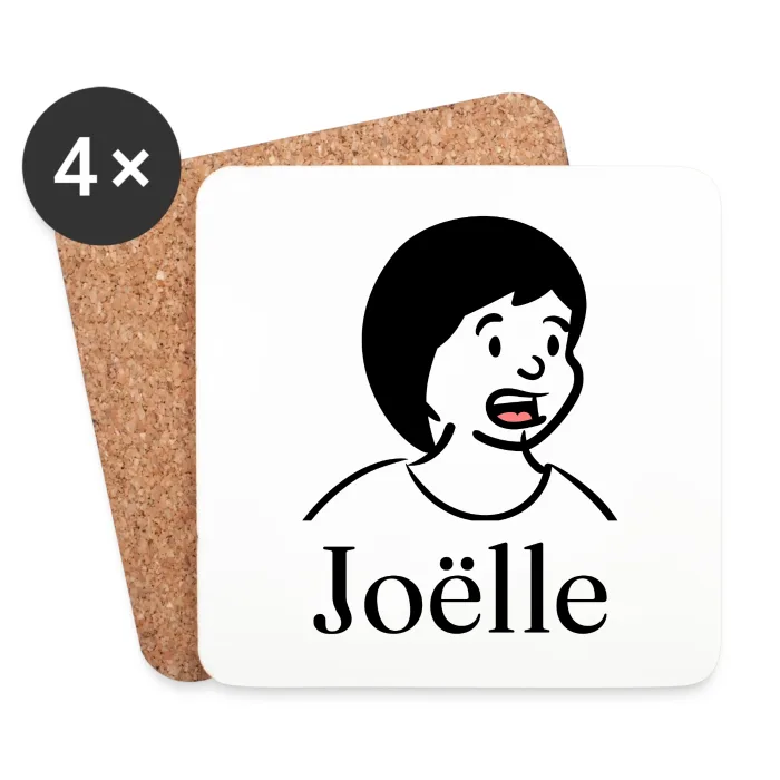 Lot de dessous de verre personnalisés au prénom Joëlle