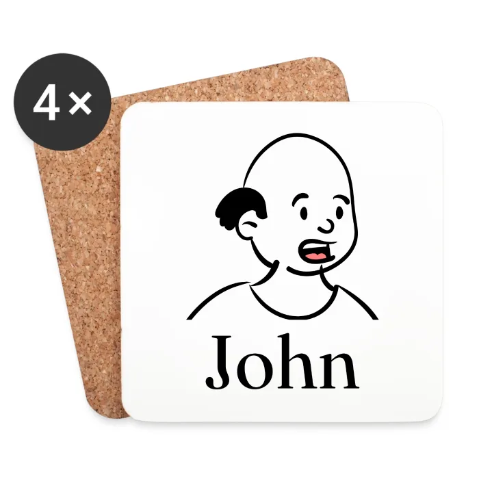 Lot de dessous de verre personnalisés au prénom John