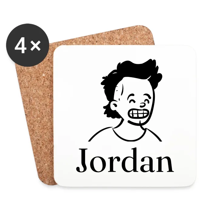 Lot de dessous de verre personnalisés au prénom Jordan