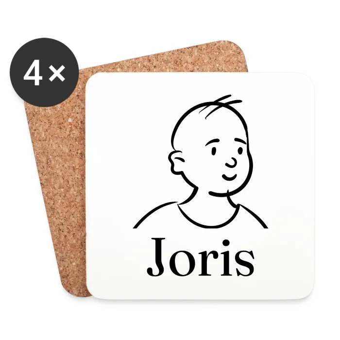 Lot de dessous de verre personnalisés au prénom Joris