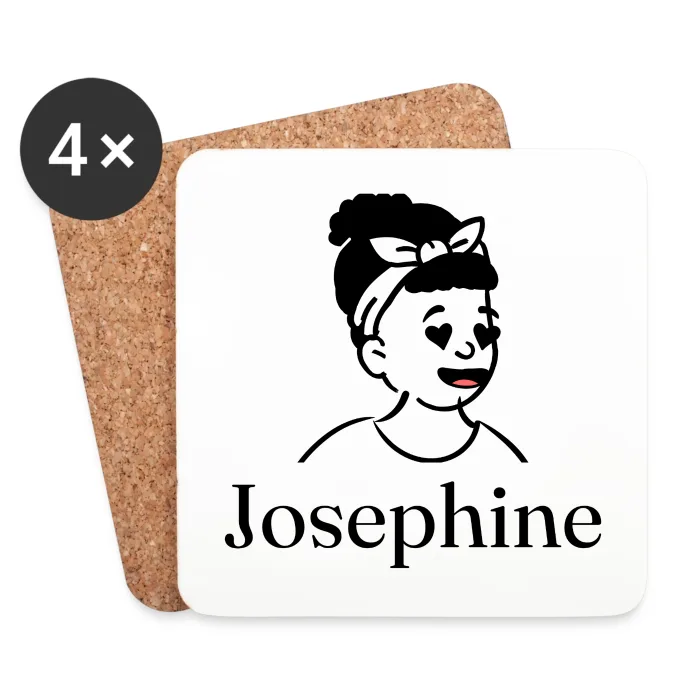 Lot de dessous de verre personnalisés au prénom Josephine