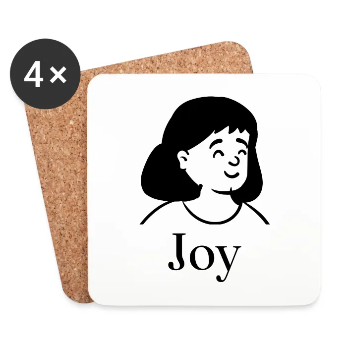 Lot de dessous de verre personnalisés au prénom Joy