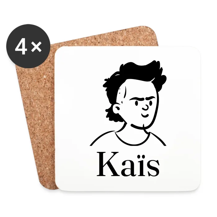 Lot de dessous de verre personnalisés au prénom Kaïs