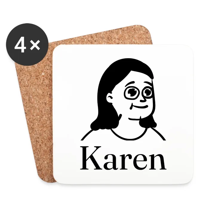 Lot de dessous de verre personnalisés au prénom Karen