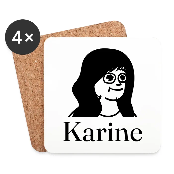 Lot de dessous de verre personnalisés au prénom Karine