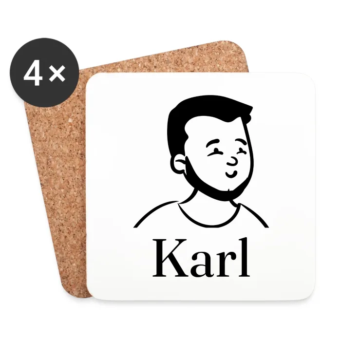 Lot de dessous de verre personnalisés au prénom Karl