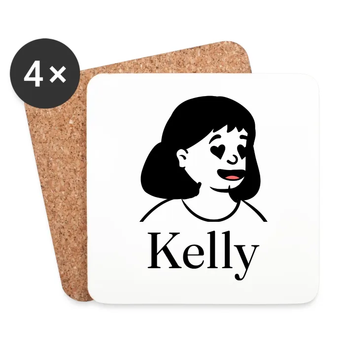 Lot de dessous de verre personnalisés au prénom Kelly