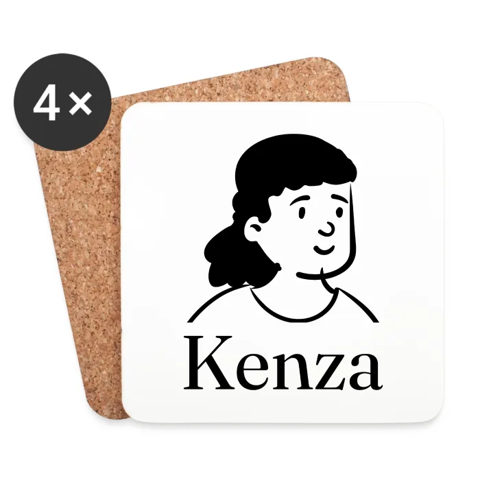 Lot de dessous de verre personnalisés au prénom Kenza