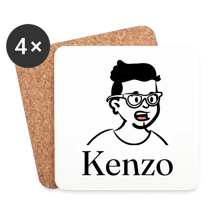 Lot de dessous de verre personnalisés au prénom Kenzo