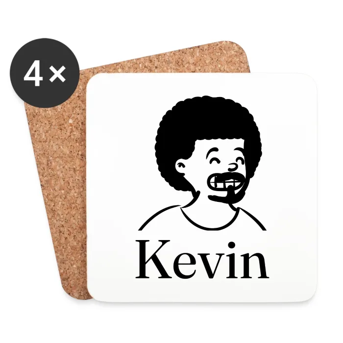 Lot de dessous de verre personnalisés au prénom Kevin