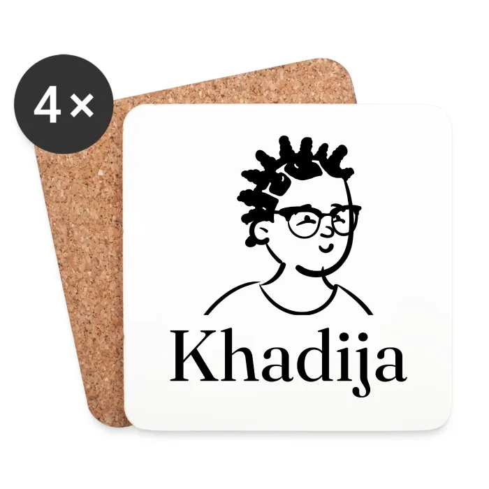 Lot de dessous de verre personnalisés au prénom Khadija