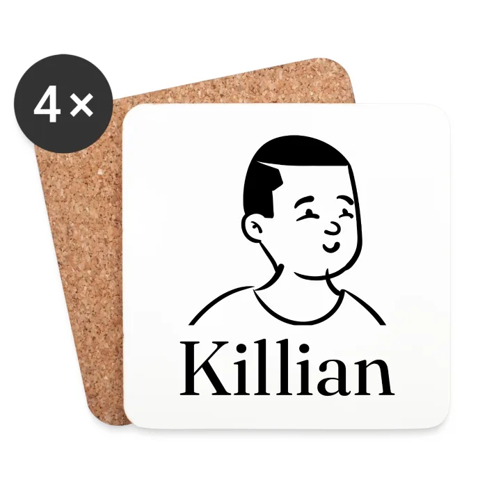 Lot de dessous de verre personnalisés au prénom Killian