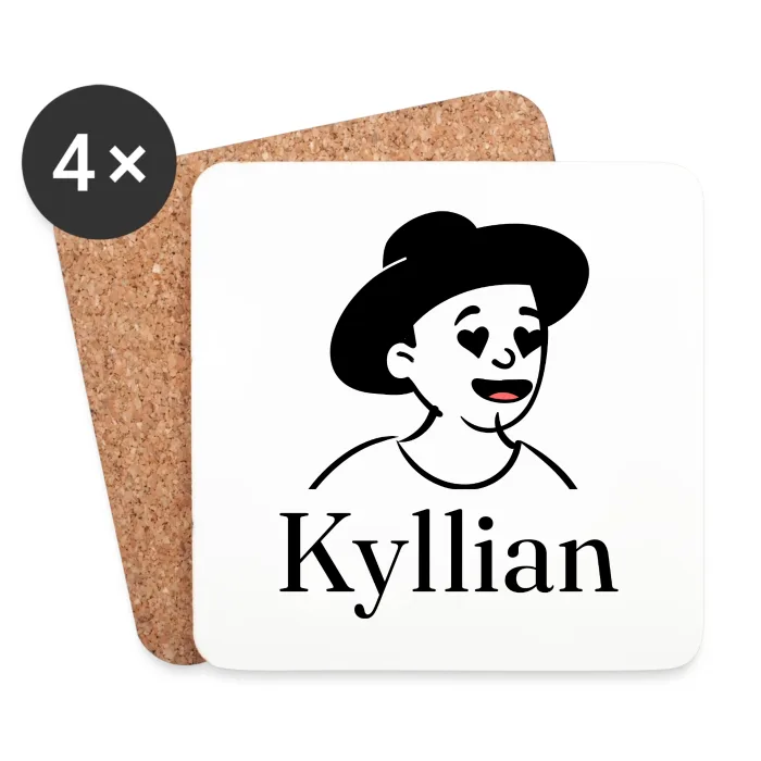 Lot de dessous de verre personnalisés au prénom Kyllian