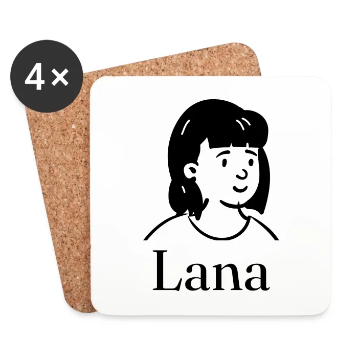 Lot de dessous de verre personnalisés au prénom Lana