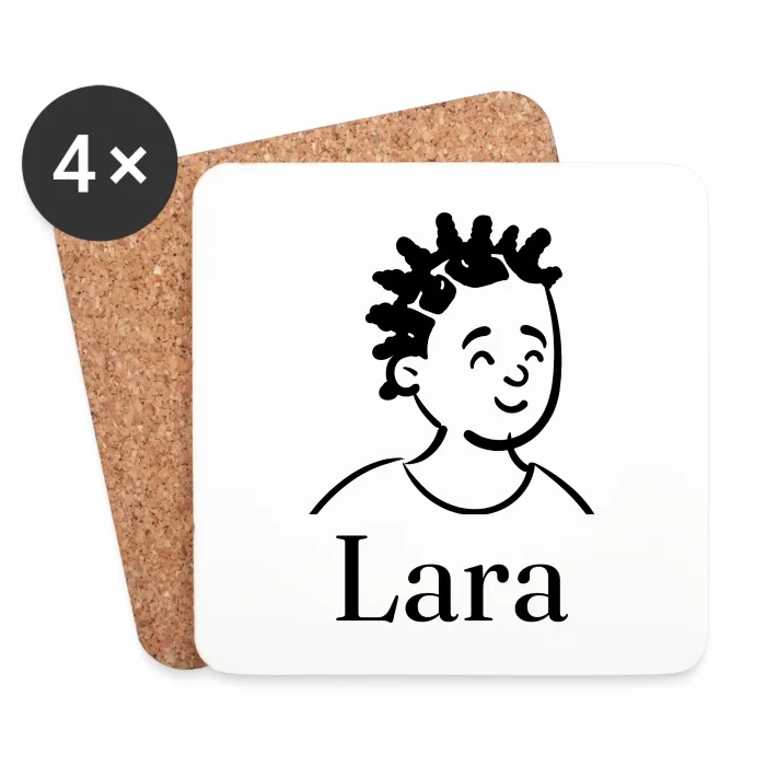 Lot de dessous de verre personnalisés au prénom Lara