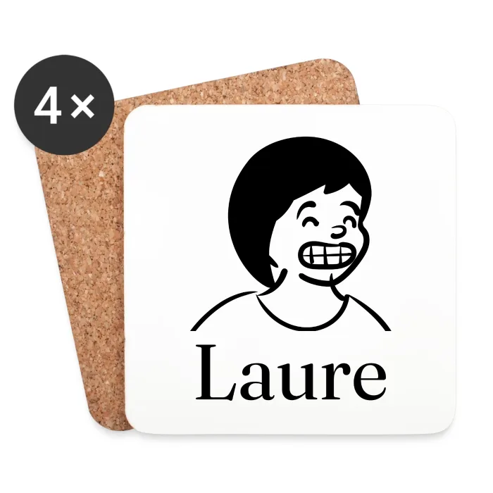 Lot de dessous de verre personnalisés au prénom Laure
