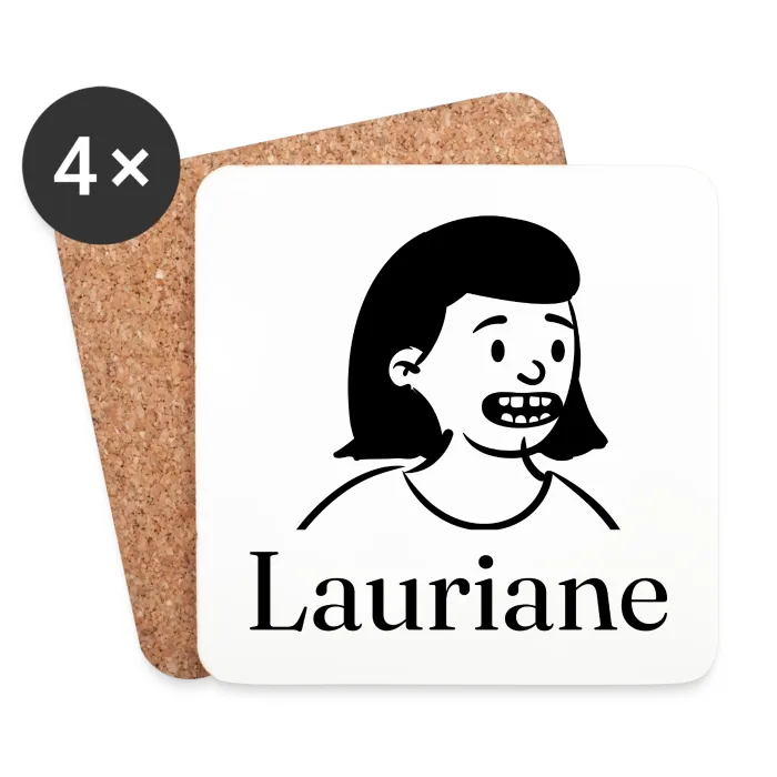 Lot de dessous de verre personnalisés au prénom Lauriane