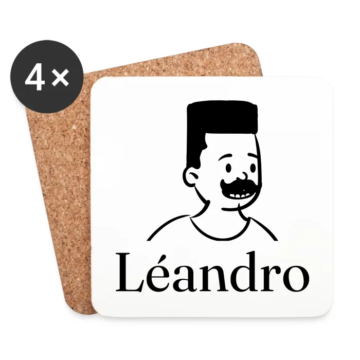 Lot de dessous de verre personnalisés au prénom Léandro