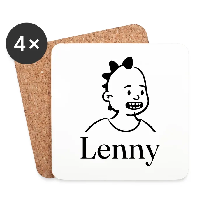 Lot de dessous de verre personnalisés au prénom Lenny