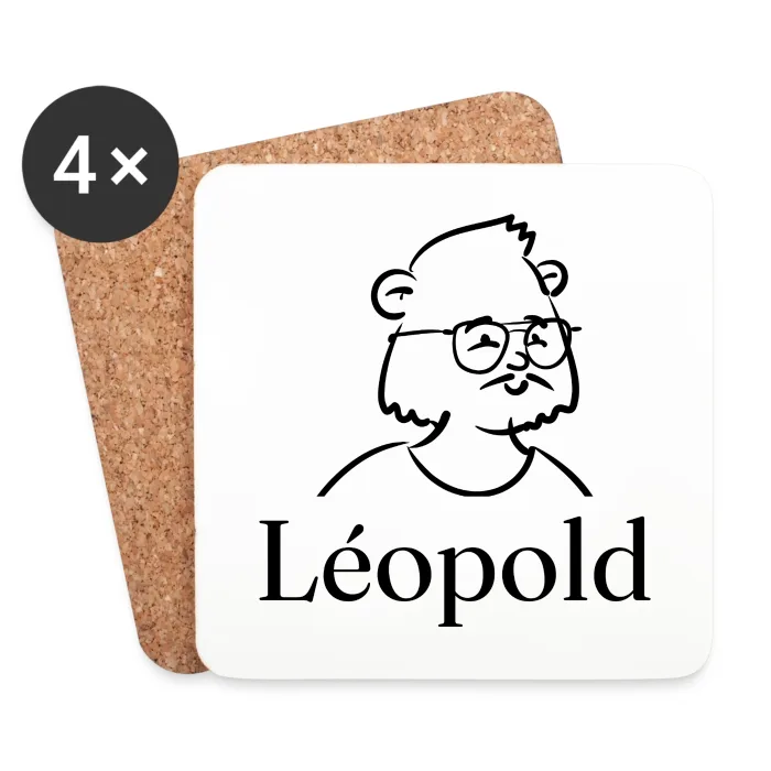 Lot de dessous de verre personnalisés au prénom Léopold