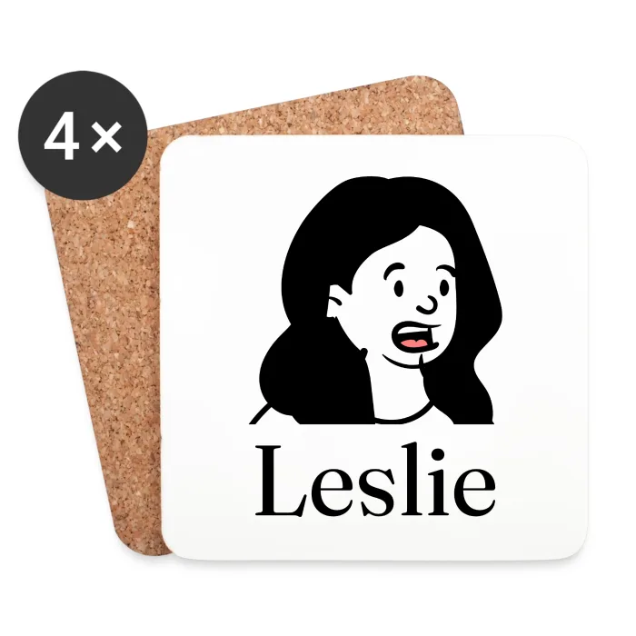 Lot de dessous de verre personnalisés au prénom Leslie