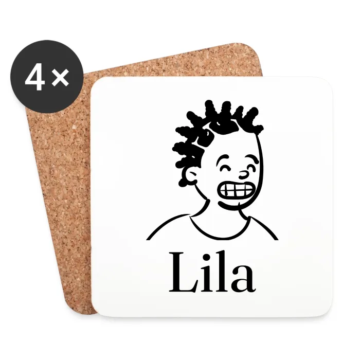 Lot de dessous de verre personnalisés au prénom Lila