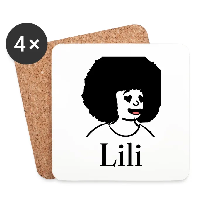 Lot de dessous de verre personnalisés au prénom Lili