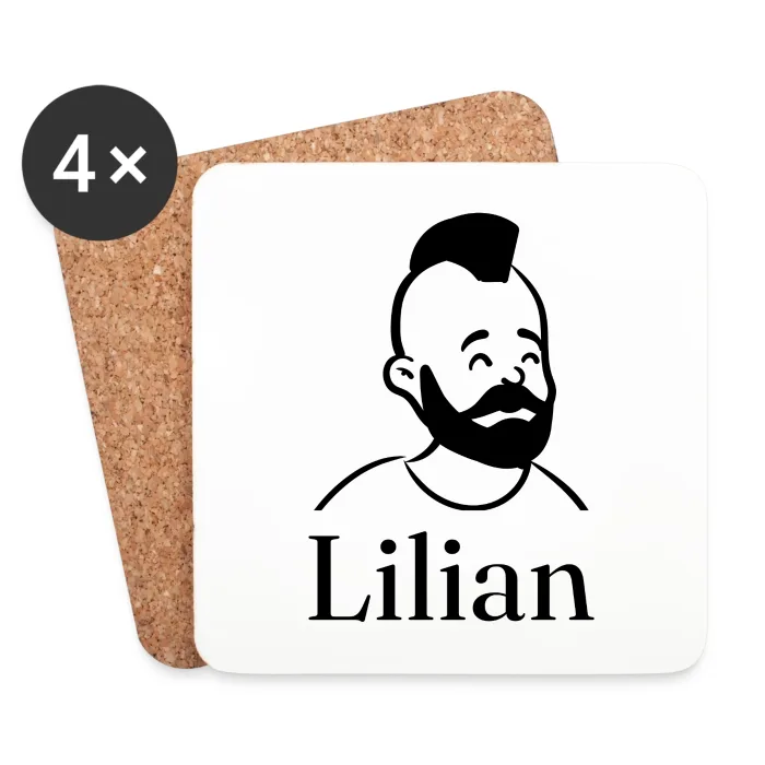 Lot de dessous de verre personnalisés au prénom Lilian