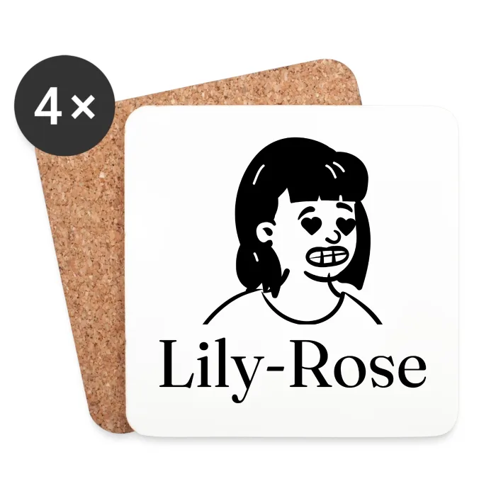 Lot de dessous de verre personnalisés au prénom Lily-Rose