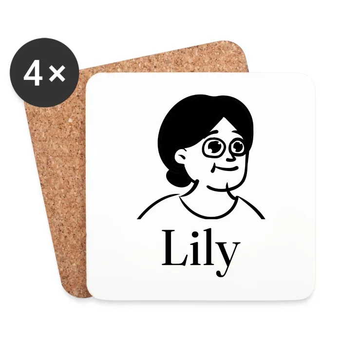 Lot de dessous de verre personnalisés au prénom Lily