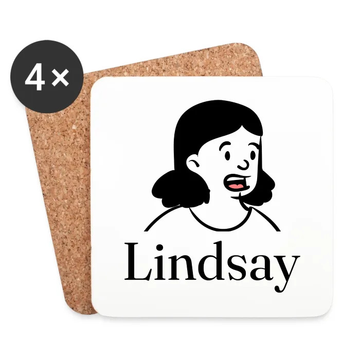 Lot de dessous de verre personnalisés au prénom Lindsay