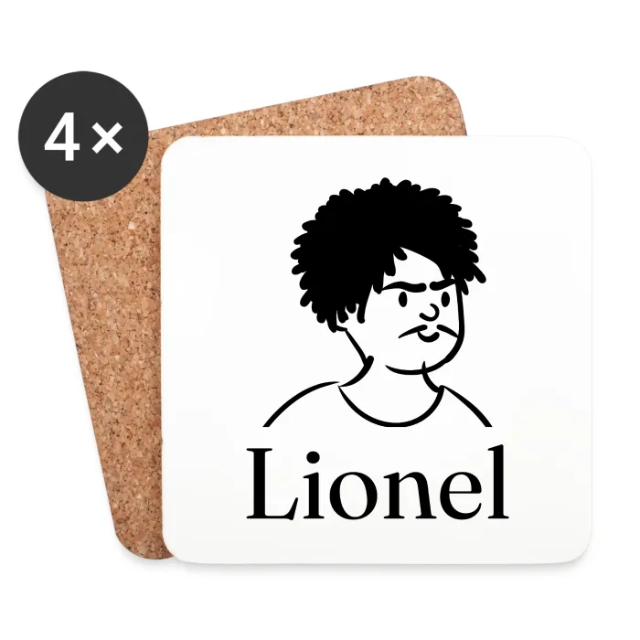 Lot de dessous de verre personnalisés au prénom Lionel