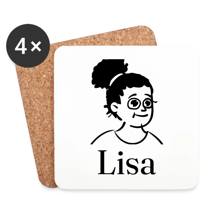 Lot de dessous de verre personnalisés au prénom Lisa
