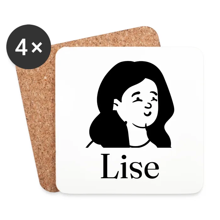 Lot de dessous de verre personnalisés au prénom Lise