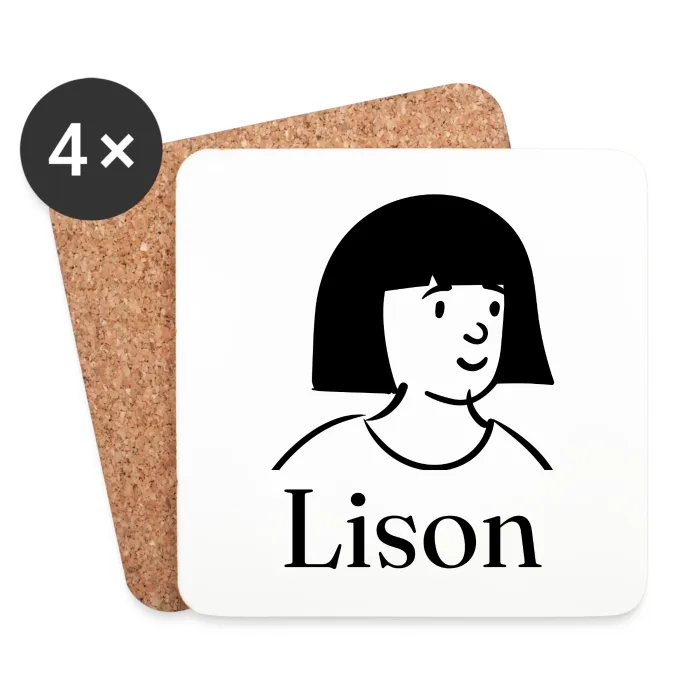 Lot de dessous de verre personnalisés au prénom Lison