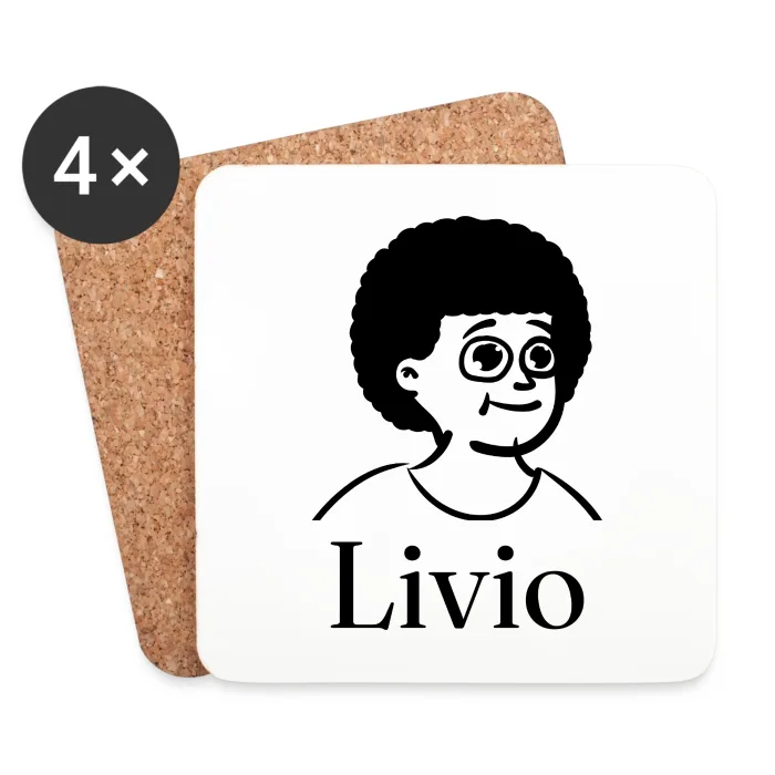 Lot de dessous de verre personnalisés au prénom Livio